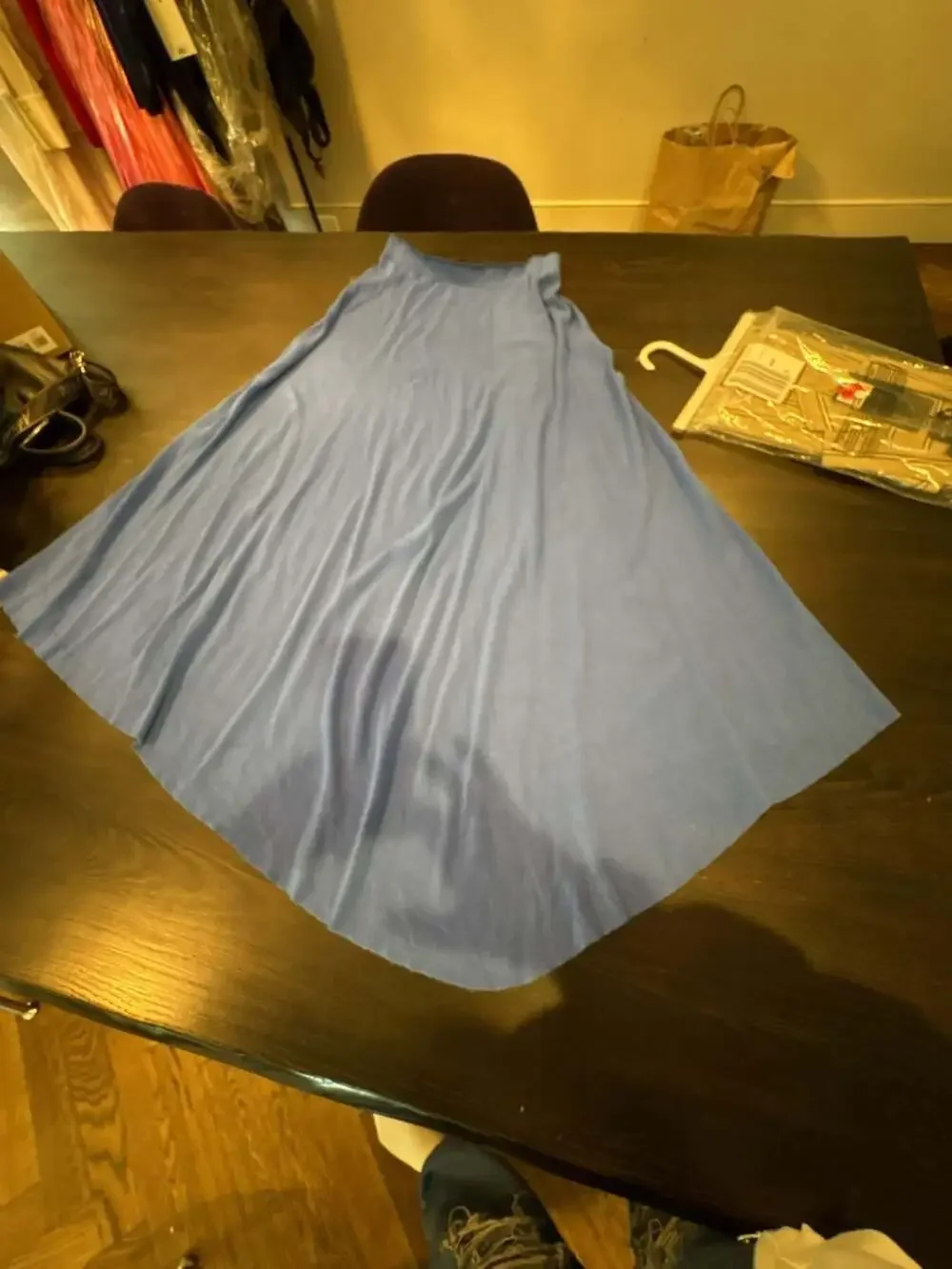 Lafayette 148 New York Blue Asymmetrical High-Low Knit Skirt size M very good co